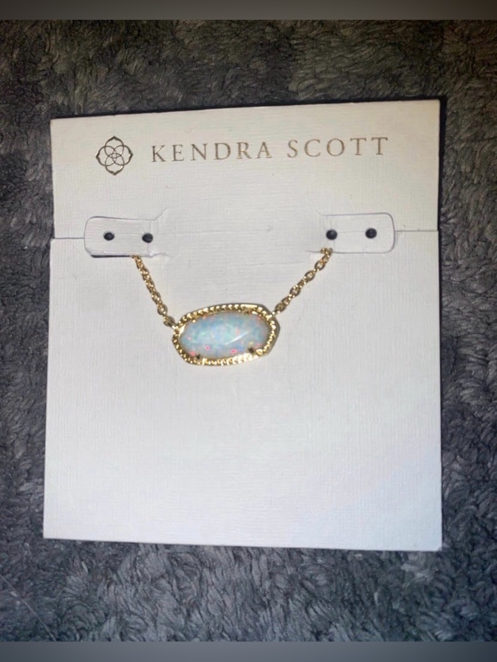 BNWT Kendra Scott Gold Necklace in White Lab Grown Opal $125